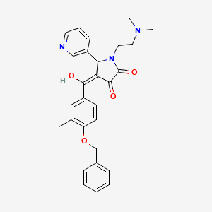 molecular formula C28H29N3O4 B5367717 4-[4-(benzyloxy)-3-methylbenzoyl]-1-[2-(dimethylamino)ethyl]-3-hydroxy-5-(3-pyridinyl)-1,5-dihydro-2H-pyrrol-2-one 