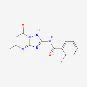 molecular formula C13H10FN5O2 B5367725 2-fluoro-N-(5-methyl-7-oxo-4,7-dihydro[1,2,4]triazolo[1,5-a]pyrimidin-2-yl)benzamide 