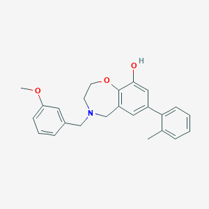 molecular formula C24H25NO3 B5367741 4-(3-methoxybenzyl)-7-(2-methylphenyl)-2,3,4,5-tetrahydro-1,4-benzoxazepin-9-ol 