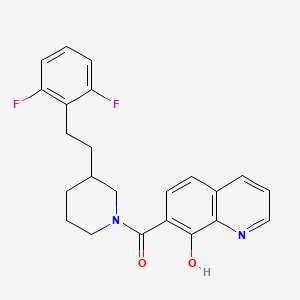 molecular formula C23H22F2N2O2 B5367747 7-({3-[2-(2,6-difluorophenyl)ethyl]-1-piperidinyl}carbonyl)-8-quinolinol 