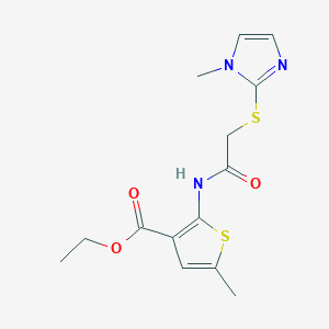 ethyl 5-methyl-2-({[(1-methyl-1H-imidazol-2-yl)thio]acetyl}amino)-3-thiophenecarboxylate