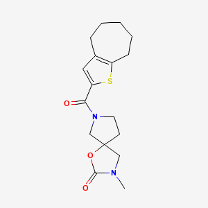 molecular formula C17H22N2O3S B5367767 3-methyl-7-(5,6,7,8-tetrahydro-4H-cyclohepta[b]thien-2-ylcarbonyl)-1-oxa-3,7-diazaspiro[4.4]nonan-2-one 