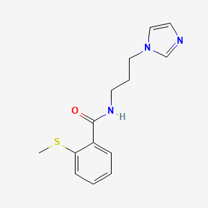 molecular formula C14H17N3OS B5367805 N-[3-(1H-imidazol-1-yl)propyl]-2-(methylthio)benzamide 