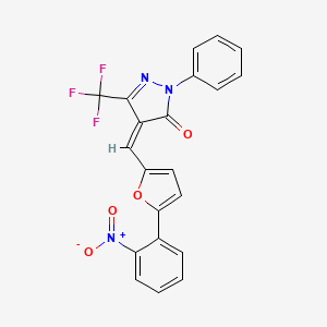 4-{[5-(2-nitrophenyl)-2-furyl]methylene}-2-phenyl-5-(trifluoromethyl)-2,4-dihydro-3H-pyrazol-3-one