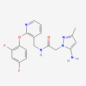 2-(5-amino-3-methyl-1H-pyrazol-1-yl)-N-{[2-(2,4-difluorophenoxy)pyridin-3-yl]methyl}acetamide