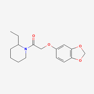 molecular formula C16H21NO4 B5367839 1-[(1,3-benzodioxol-5-yloxy)acetyl]-2-ethylpiperidine 