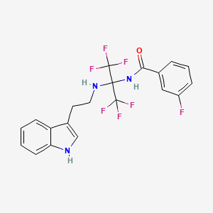 3-fluoro-N-(1,1,1,3,3,3-hexafluoro-2-{[2-(1H-indol-3-yl)ethyl]amino}propan-2-yl)benzamide