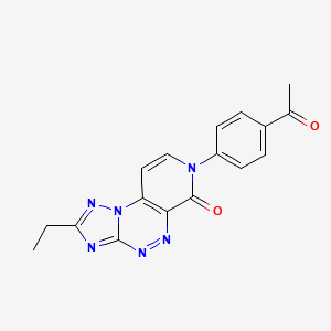 molecular formula C17H14N6O2 B5367922 7-(4-acetylphenyl)-2-ethylpyrido[4,3-e][1,2,4]triazolo[5,1-c][1,2,4]triazin-6(7H)-one 