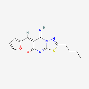 (6Z)-2-butyl-6-(furan-2-ylmethylidene)-5-imino-[1,3,4]thiadiazolo[3,2-a]pyrimidin-7-one