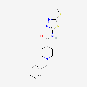 molecular formula C16H20N4OS2 B5367949 1-benzyl-N-[5-(methylthio)-1,3,4-thiadiazol-2-yl]-4-piperidinecarboxamide 