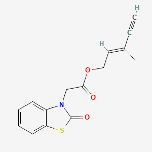 molecular formula C15H13NO3S B5367965 [(E)-3-methylpent-2-en-4-ynyl] 2-(2-oxo-1,3-benzothiazol-3-yl)acetate 