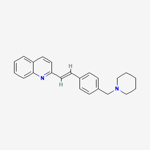 2-[(E)-2-[4-(piperidin-1-ylmethyl)phenyl]ethenyl]quinoline