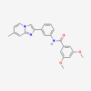 molecular formula C23H21N3O3 B5368018 3,5-dimethoxy-N-[3-(7-methylimidazo[1,2-a]pyridin-2-yl)phenyl]benzamide 