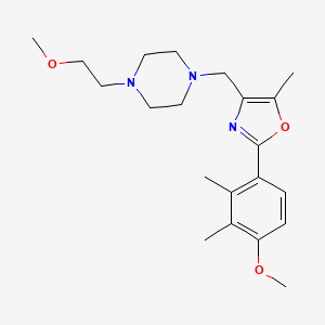 molecular formula C21H31N3O3 B5368036 1-{[2-(4-methoxy-2,3-dimethylphenyl)-5-methyl-1,3-oxazol-4-yl]methyl}-4-(2-methoxyethyl)piperazine 