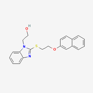 molecular formula C21H20N2O2S B5368042 2-(2-{[2-(2-naphthyloxy)ethyl]thio}-1H-benzimidazol-1-yl)ethanol 