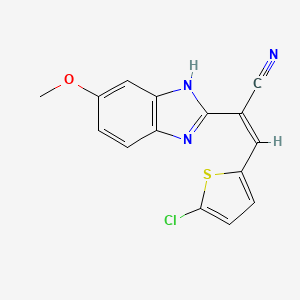 molecular formula C15H10ClN3OS B5368067 (2Z)-3-(5-chlorothiophen-2-yl)-2-(5-methoxy-1H-benzimidazol-2-yl)prop-2-enenitrile 