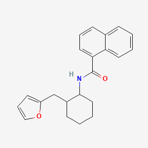 molecular formula C22H23NO2 B5368096 N-[2-(furan-2-ylmethyl)cyclohexyl]naphthalene-1-carboxamide 