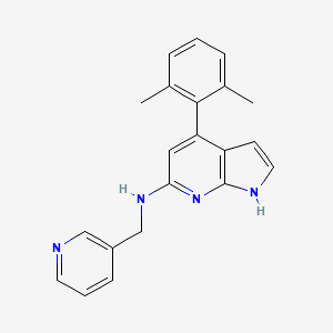 molecular formula C21H20N4 B5368144 4-(2,6-dimethylphenyl)-N-(pyridin-3-ylmethyl)-1H-pyrrolo[2,3-b]pyridin-6-amine 