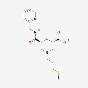 molecular formula C17H25N3O3S B5368164 (3S*,5S*)-1-[3-(methylthio)propyl]-5-{[(2-pyridinylmethyl)amino]carbonyl}-3-piperidinecarboxylic acid 