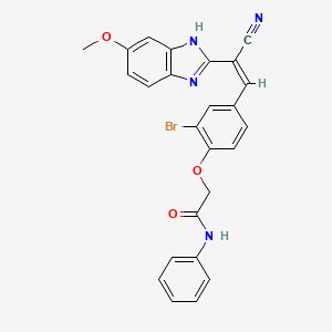 2-{2-bromo-4-[2-cyano-2-(5-methoxy-1H-benzimidazol-2-yl)vinyl]phenoxy}-N-phenylacetamide