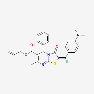 allyl 2-[4-(dimethylamino)benzylidene]-7-methyl-3-oxo-5-phenyl-2,3-dihydro-5H-[1,3]thiazolo[3,2-a]pyrimidine-6-carboxylate