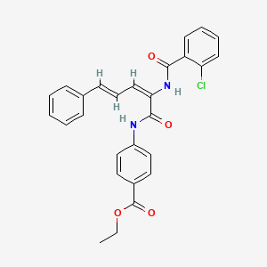 ethyl 4-[[(2E,4E)-2-[(2-chlorobenzoyl)amino]-5-phenylpenta-2,4-dienoyl]amino]benzoate