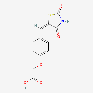 molecular formula C12H9NO5S B5368244 {4-[(2,4-dioxo-1,3-thiazolidin-5-ylidene)methyl]phenoxy}acetic acid 