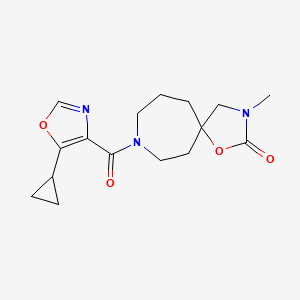 molecular formula C16H21N3O4 B5368265 8-[(5-cyclopropyl-1,3-oxazol-4-yl)carbonyl]-3-methyl-1-oxa-3,8-diazaspiro[4.6]undecan-2-one 