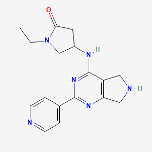 molecular formula C17H20N6O B5368267 1-ethyl-4-{[2-(4-pyridinyl)-6,7-dihydro-5H-pyrrolo[3,4-d]pyrimidin-4-yl]amino}-2-pyrrolidinone 