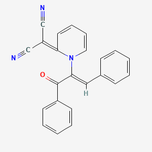 molecular formula C23H15N3O B5368278 2-[1-[(Z)-3-oxo-1,3-diphenylprop-1-en-2-yl]pyridin-2-ylidene]propanedinitrile 