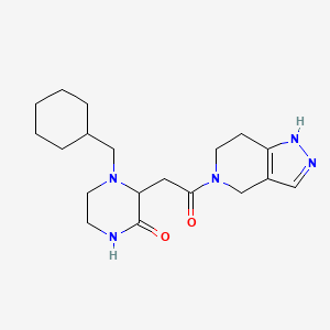 4-(cyclohexylmethyl)-3-[2-oxo-2-(2,4,6,7-tetrahydro-5H-pyrazolo[4,3-c]pyridin-5-yl)ethyl]-2-piperazinone