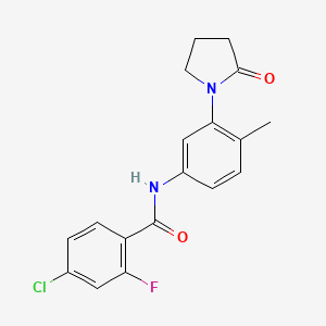 molecular formula C18H16ClFN2O2 B5368296 4-chloro-2-fluoro-N-[4-methyl-3-(2-oxo-1-pyrrolidinyl)phenyl]benzamide 