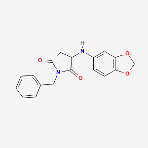 molecular formula C18H16N2O4 B5368325 3-(Benzo[d][1,3]dioxol-5-ylamino)-1-benzylpyrrolidine-2,5-dione 