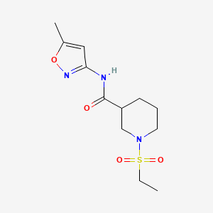 molecular formula C12H19N3O4S B5368337 1-(ethylsulfonyl)-N-(5-methyl-3-isoxazolyl)-3-piperidinecarboxamide 