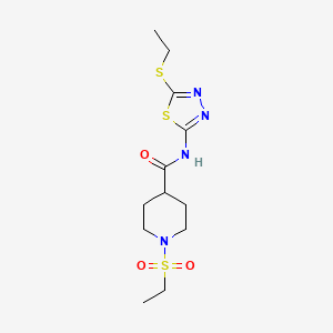 N-(5-ethylsulfanyl-1,3,4-thiadiazol-2-yl)-1-ethylsulfonylpiperidine-4-carboxamide