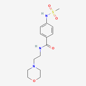 molecular formula C14H21N3O4S B5368343 4-[(methylsulfonyl)amino]-N-[2-(4-morpholinyl)ethyl]benzamide 