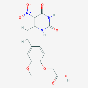 {2-methoxy-4-[2-(5-nitro-2,6-dioxo-1,2,3,6-tetrahydro-4-pyrimidinyl)vinyl]phenoxy}acetic acid