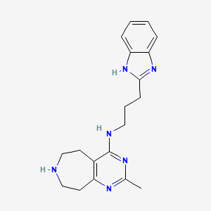 molecular formula C19H24N6 B5368362 N-[3-(1H-benzimidazol-2-yl)propyl]-2-methyl-6,7,8,9-tetrahydro-5H-pyrimido[4,5-d]azepin-4-amine dihydrochloride 