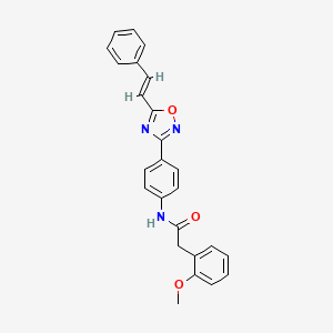 molecular formula C25H21N3O3 B5368391 2-(2-methoxyphenyl)-N-{4-[5-(2-phenylvinyl)-1,2,4-oxadiazol-3-yl]phenyl}acetamide 