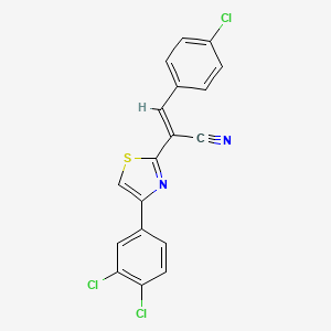 3-(4-chlorophenyl)-2-[4-(3,4-dichlorophenyl)-1,3-thiazol-2-yl]acrylonitrile