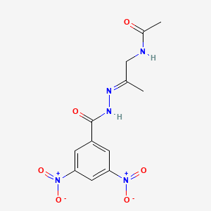 molecular formula C12H13N5O6 B5368401 N-{2-[2-(3,5-dinitrobenzoyl)hydrazono]propyl}acetamide 