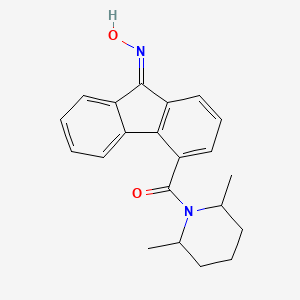 molecular formula C21H22N2O2 B5368407 4-[(2,6-dimethyl-1-piperidinyl)carbonyl]-9H-fluoren-9-one oxime 