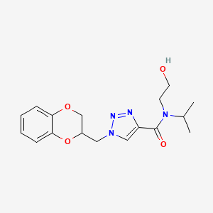 molecular formula C17H22N4O4 B5368419 1-(2,3-dihydro-1,4-benzodioxin-2-ylmethyl)-N-(2-hydroxyethyl)-N-isopropyl-1H-1,2,3-triazole-4-carboxamide 