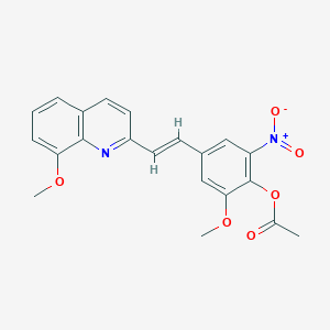 2-methoxy-4-[2-(8-methoxy-2-quinolinyl)vinyl]-6-nitrophenyl acetate