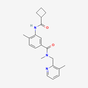 molecular formula C21H25N3O2 B5368442 3-[(cyclobutylcarbonyl)amino]-N,4-dimethyl-N-[(3-methylpyridin-2-yl)methyl]benzamide 