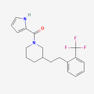 molecular formula C19H21F3N2O B5368483 1-(1H-pyrrol-2-ylcarbonyl)-3-{2-[2-(trifluoromethyl)phenyl]ethyl}piperidine 