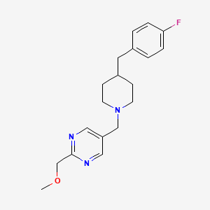 molecular formula C19H24FN3O B5368484 5-{[4-(4-fluorobenzyl)-1-piperidinyl]methyl}-2-(methoxymethyl)pyrimidine 