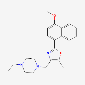 1-ethyl-4-{[2-(4-methoxy-1-naphthyl)-5-methyl-1,3-oxazol-4-yl]methyl}piperazine