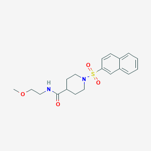 molecular formula C19H24N2O4S B5368547 N-(2-methoxyethyl)-1-(2-naphthylsulfonyl)piperidine-4-carboxamide 