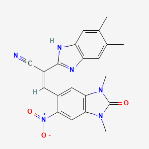 2-(5,6-dimethyl-1H-benzimidazol-2-yl)-3-(1,3-dimethyl-6-nitro-2-oxo-2,3-dihydro-1H-benzimidazol-5-yl)acrylonitrile